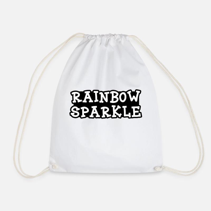 Rainbow Sparkle - Drawstring Bag - white