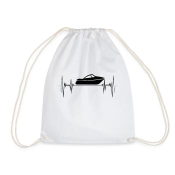 Bateau coeur de ligne de cœur battement de cœur bateau à moteur capitaine été - Sac de sport léger - blanc - Devant