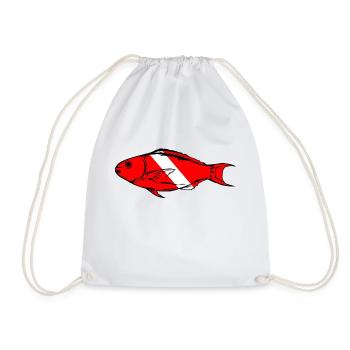 Papageifisch von Scuba.Style - Turnbeutel - Weiß - Vorne