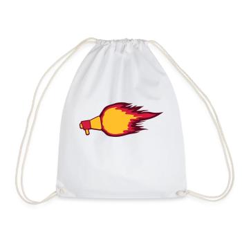Fire Flame Megaphone Symbol - Drawstring Bag - white - Front