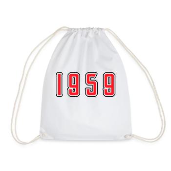 1959 year birthday - Drawstring Bag - white - Front