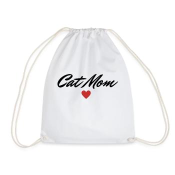 Cat mom Cat lover Geschenkidee - Turnbeutel - Weiß - Vorne
