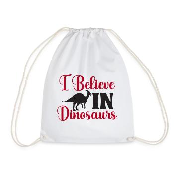 I Believe In Dinosaurs - Drawstring Bag - white - Front