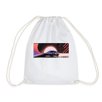 Synthwave voiture de sport depuis le futur de la fiction - Sac de sport léger - blanc - Devant