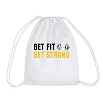 Force et Fitness - Cadeau Encourageant avec Haltèr - Sac de sport léger - blanc - Devant