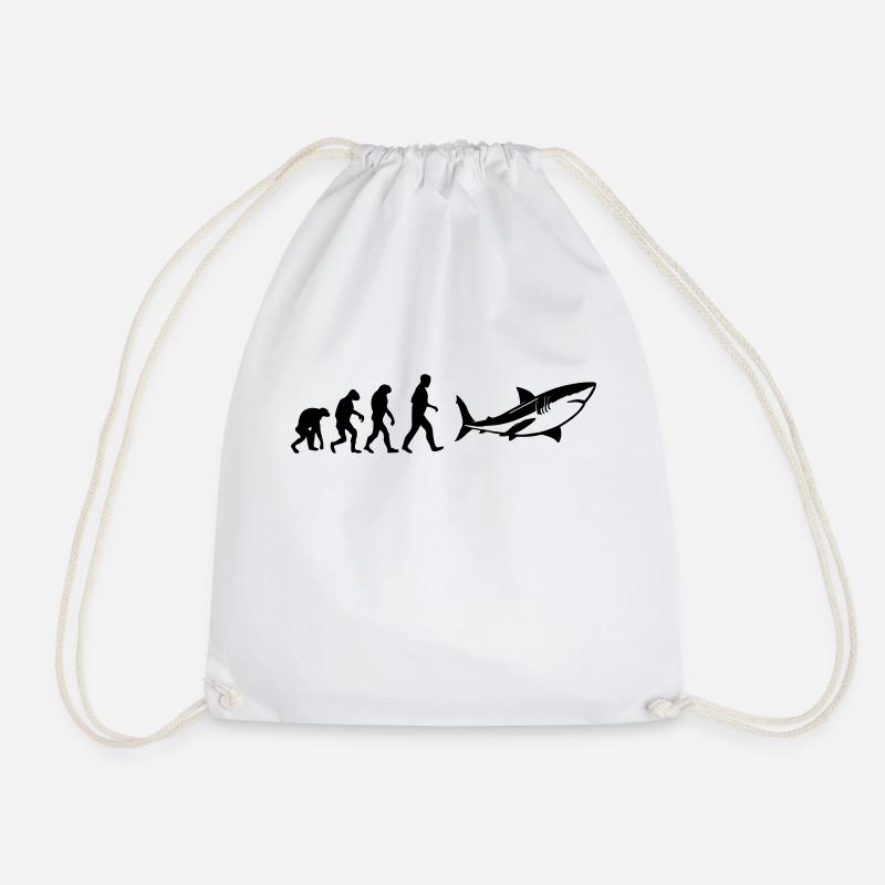 Shark Evolution - Drawstring Bag - white