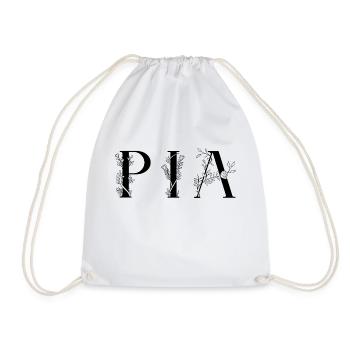 Name - Pia - Drawstring Bag - white - Front