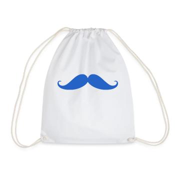 Prostate Cancer Awareness Moustache - Drawstring Bag - white - Front