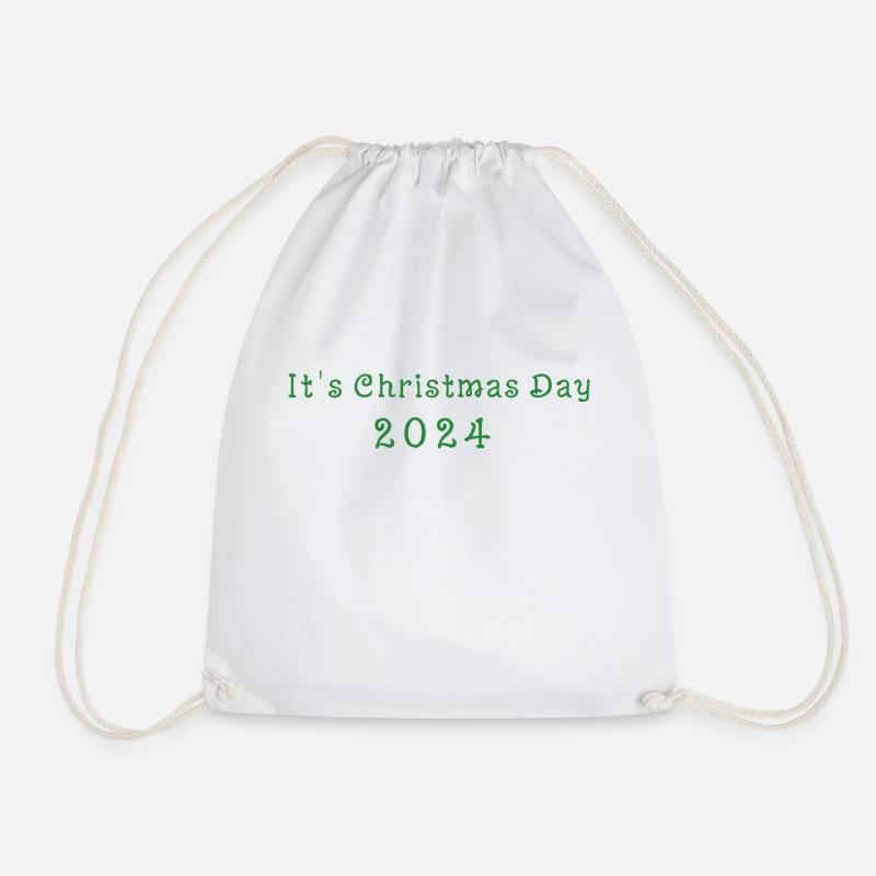 It s Christmas Day designs - Drawstring Bag - white