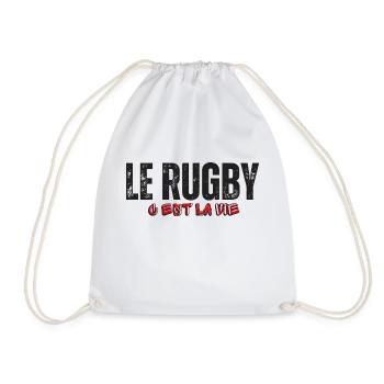 Rugby is life,Rugby,Rugbywoman,Rugbyman - Drawstring Bag - white - Front