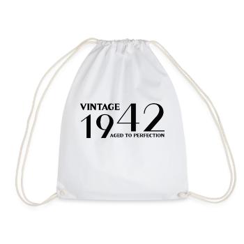 Vintage 1942 aged to perfection - Drawstring Bag - white - Front