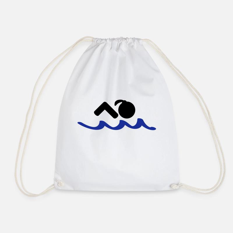 swimming - Drawstring Bag - white