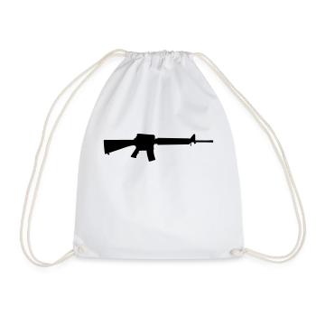 Vector Gun Silhouette - Drawstring Bag - white - Front