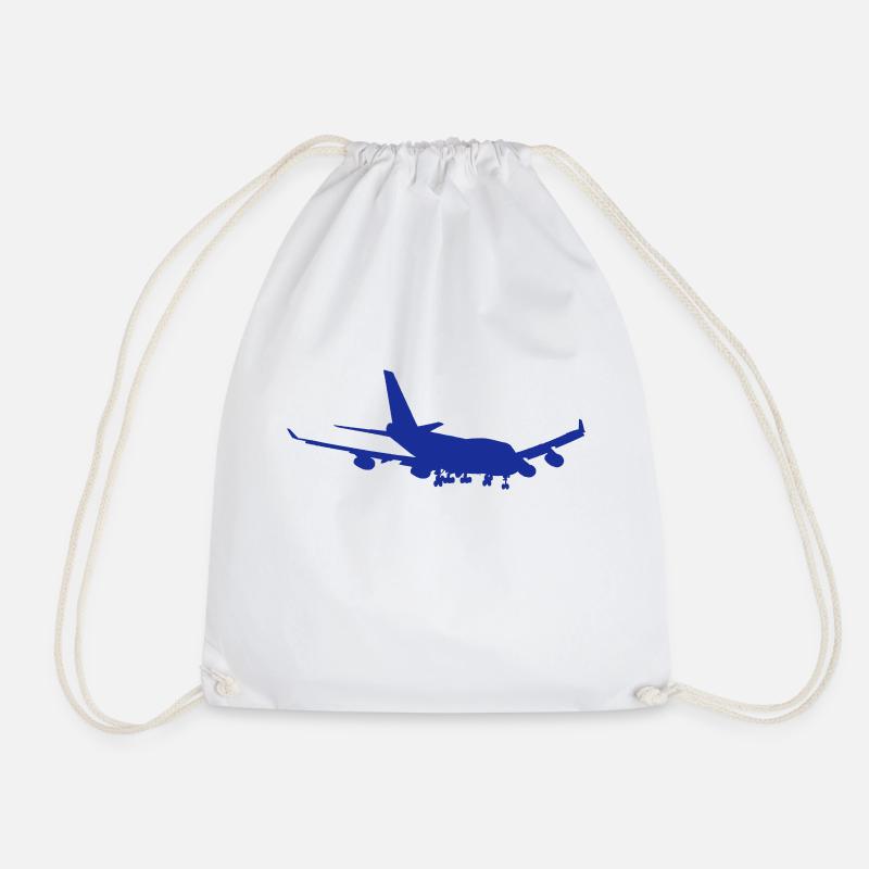 747 Silhouette - Drawstring Bag - white