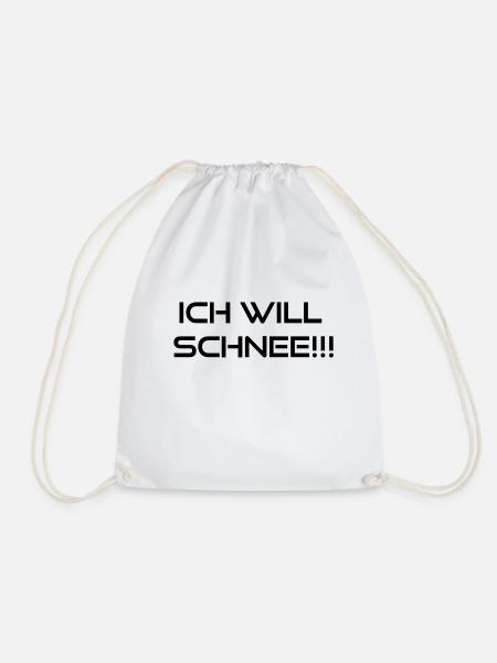 ich will schnee - Turnbeutel - Weiß