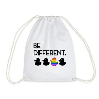 Be Different LGBT Gay Duck Regenbogen - Turnbeutel - Weiß - Vorne