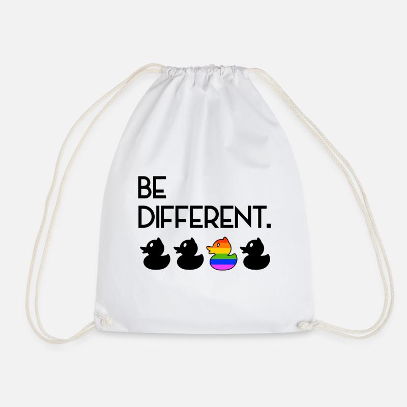 Be Different LGBT Gay Duck Regenbogen - Turnbeutel - Weiß