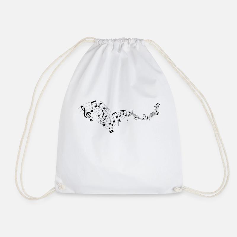 Music Notes Music Classical Gift Musician Band - Drawstring Bag - white