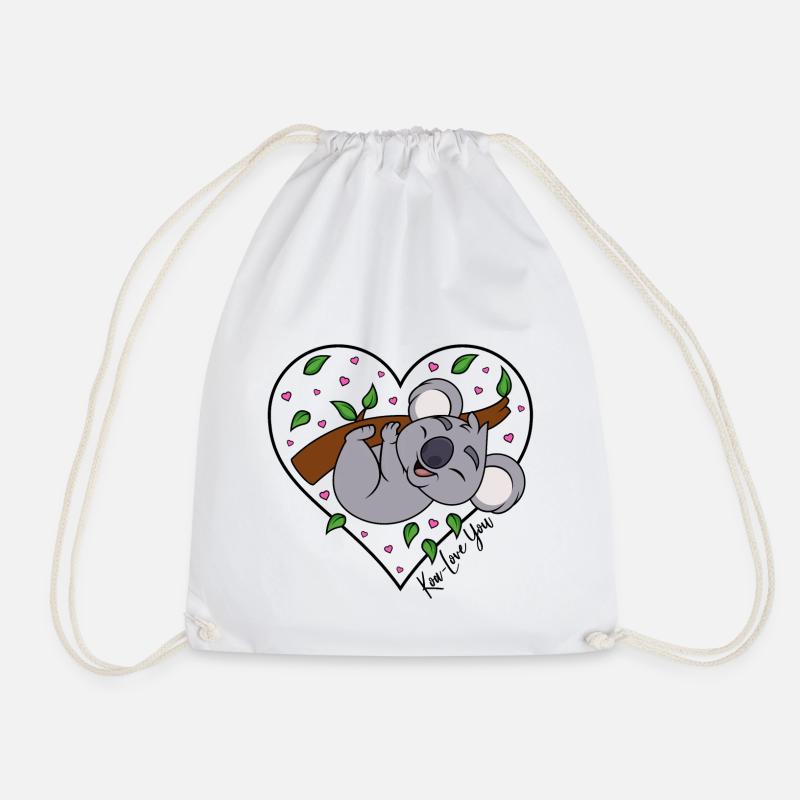 Koala Eukalyptus Herz Liebe Spruch Koa-Love You - Turnbeutel - Weiß