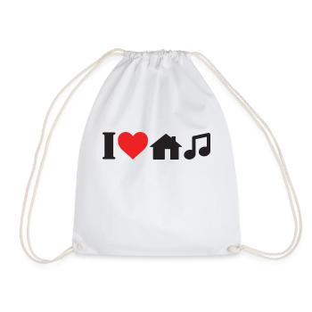 J'aime la musique house - Sac de sport léger - blanc - Devant