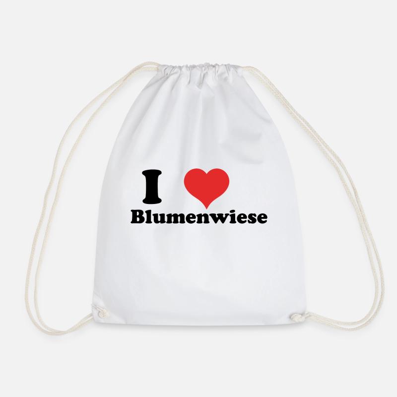 i love Blumenwiese - Turnbeutel - Weiß