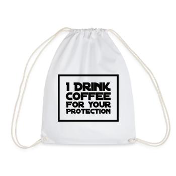 Je bois du café pour votre protection - Sac de sport léger - blanc - Devant