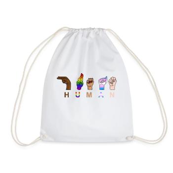 One Race - Humain, Respect, Fierté - Signes de la main - Sac de sport léger - blanc - Devant