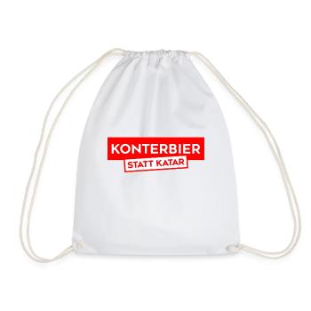WM Quatar - Konterbier statt Katar (Rot) - Turnbeutel - Weiß - Vorne