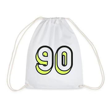 90. BIRTHDAY. HAPPY BIRTHDAY - Drawstring Bag - white - Front