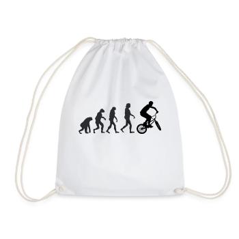 Fahrrad - Menschliche Evolution - Turnbeutel - Weiß - Vorne