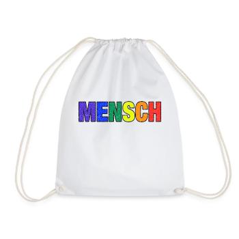 Mensch in Regenbogenfarben - Turnbeutel - Weiß - Vorne