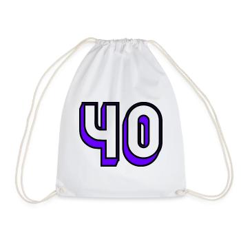 40. 40 YEARS. 40th ANNIVERSARY. BIRTHDAY 40 YEARS. - Drawstring Bag - white - Front