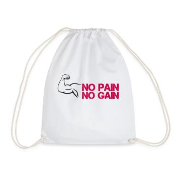 Biceps Pain Gain - Drawstring Bag - white - Front