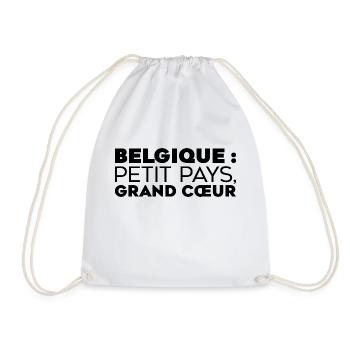 Belgium. Small country, big heart! - Drawstring Bag - white - Front