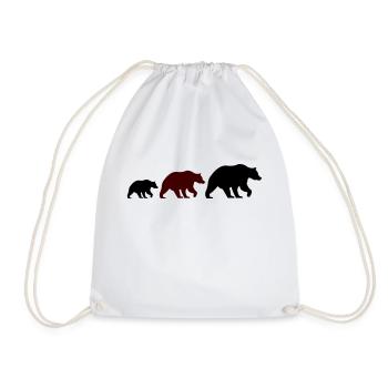 Bear Family - Drawstring Bag - white - Front