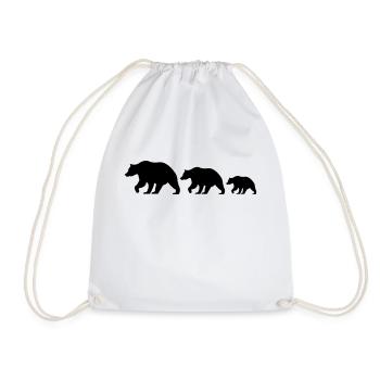Bear Family - Drawstring Bag - white - Front