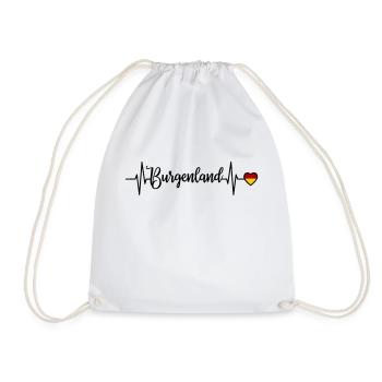 Burgenland Pulse Heart Line - Drawstring Bag - white - Front