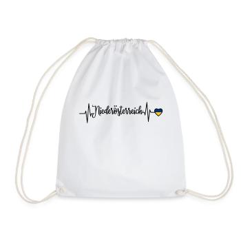 Lower Austria Pulse Heart Line - Drawstring Bag - white - Front