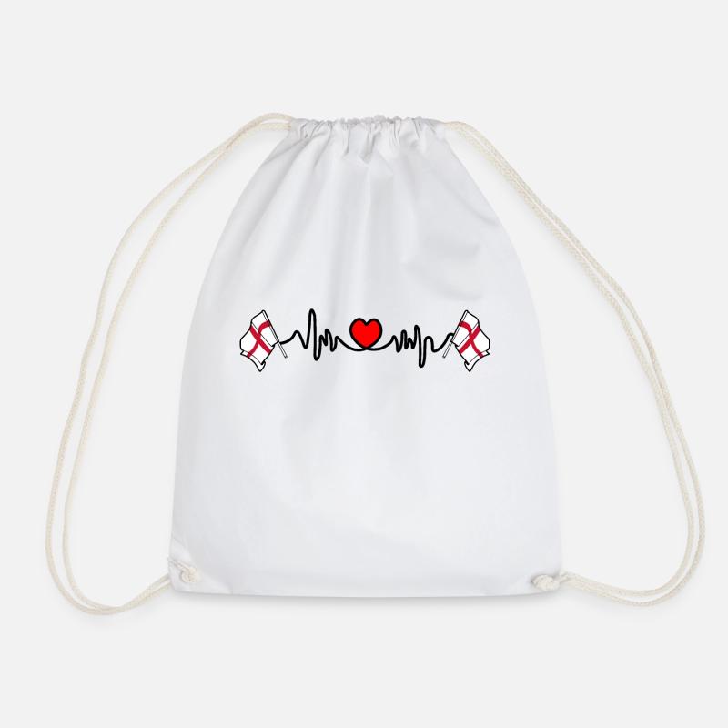 Heart rate cardio for England - Drawstring Bag - white