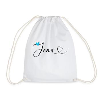 Jona Nom Prénom Calligraphie Coeur - Sac de sport léger - blanc - Devant
