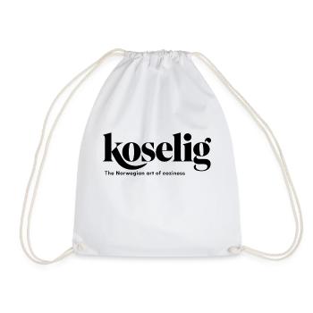 koselig- Norwegian art of coziness - Drawstring Bag - white - Front