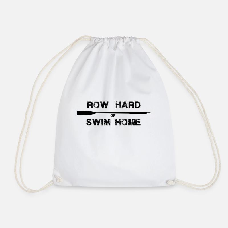 St Ayles Skiff - row hard or swim home - Drawstring Bag - white