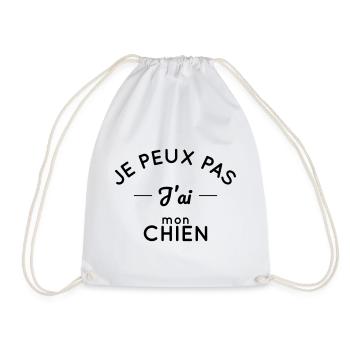 Je peux pas j'ai mon chien - Sac de sport léger - blanc - Devant