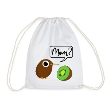 Kiwi Bird Animal Fruit Fruit Mom Funny New Zealand - Drawstring Bag - white - Front