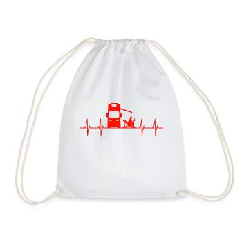 Camping Heartbeat ECG Motorhome Camper - Drawstring Bag - white - Front