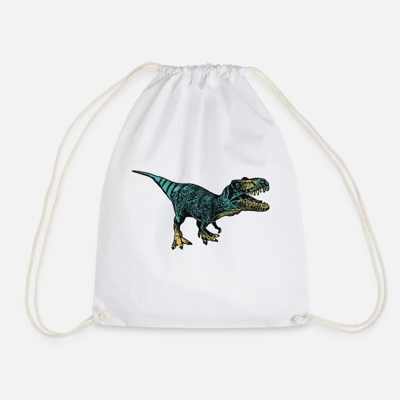 T-Rex - Drawstring Bag - white