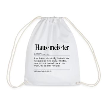 Hausmeister Lustige Berufs Definition - Turnbeutel - Weiß - Vorne