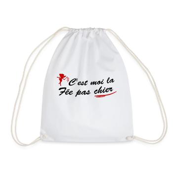 C'est moi la fée pas chier / humour enfant - Sac de sport léger - blanc - Devant