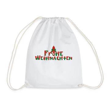 Frohe Weihnachten kariert - Turnbeutel - Weiß - Vorne