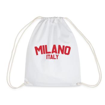 Milan Italy - Drawstring Bag - white - Front
